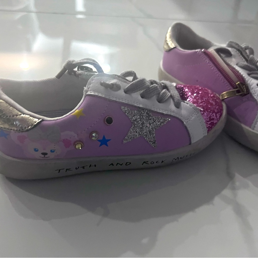 Star-distressed kids sneakers designer